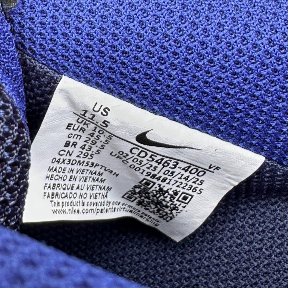 Nike Court Vision Mens 11.5 Womens 13 Unisex Blue Lifestyle Casual Sneaker NEW - Picture 10 of 10
